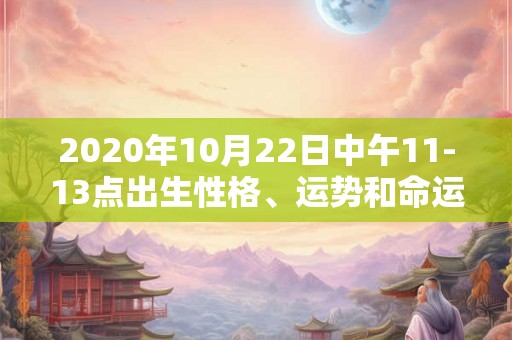 2020年10月22日中午11-13点出生性格、运势和命运 2020年10月22日中午11-13点出生性格、运势和命运