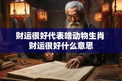 财运很好代表啥动物生肖 财运很好什么意思