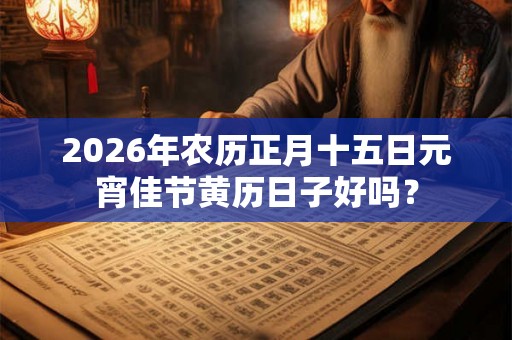 2026年农历正月十五日元宵佳节黄历日子好吗? 2026年农历正月十五日元宵佳节黄历日子好吗?