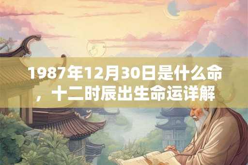 1987年12月30日是什么命，十二时辰出生命运详解