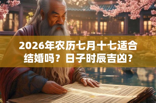 2026年农历七月十七适合结婚吗？日子时辰吉凶？