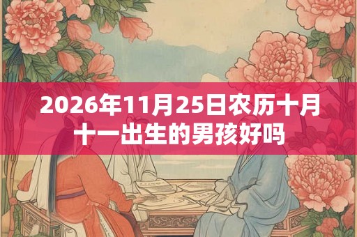 2026年11月25日农历十月十一出生的男孩好吗