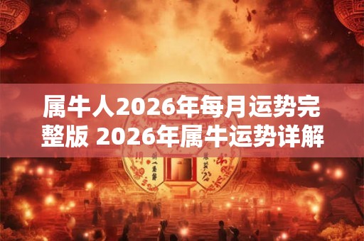 属牛人2026年每月运势完整版 2026年属牛运势详解