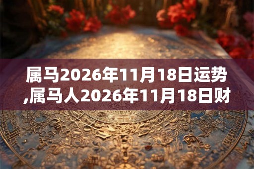 属马2026年11月18日运势,属马人2026年11月18日财运,生肖马2026年11月18日运势