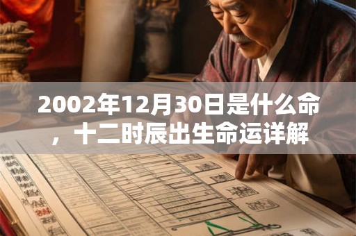 2002年12月30日是什么命，十二时辰出生命运详解