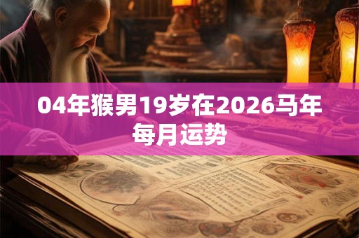 04年猴男19岁在2026马年每月运势