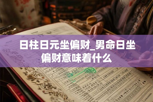 日柱日元坐偏财_男命日坐偏财意味着什么