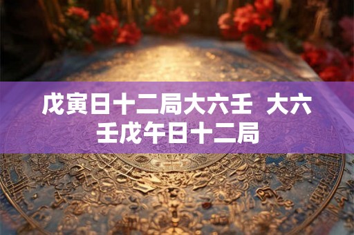 戊寅日十二局大六壬  大六壬戊午日十二局