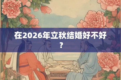 在2026年立秋结婚好不好？