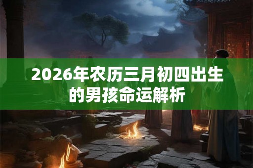 2026年农历三月初四出生的男孩命运解析