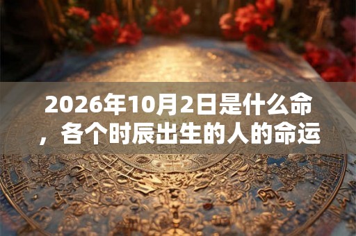 2026年10月2日是什么命，各个时辰出生的人的命运