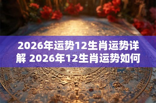 2026年运势12生肖运势详解 2026年12生肖运势如何 2026年运势12生肖运势详解 2026年12生肖运势如何