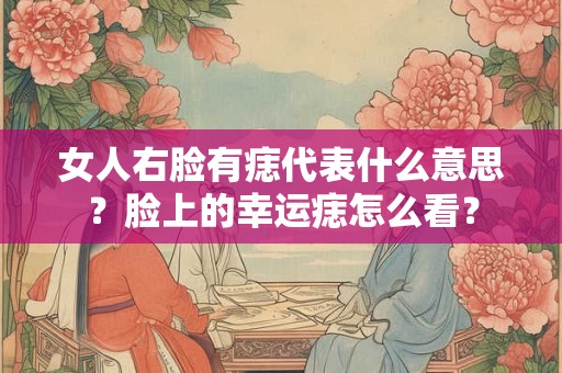 女人右脸有痣代表什么意思？脸上的幸运痣怎么看？