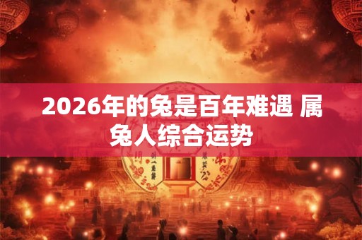 2026年的兔是百年难遇 属兔人综合运势