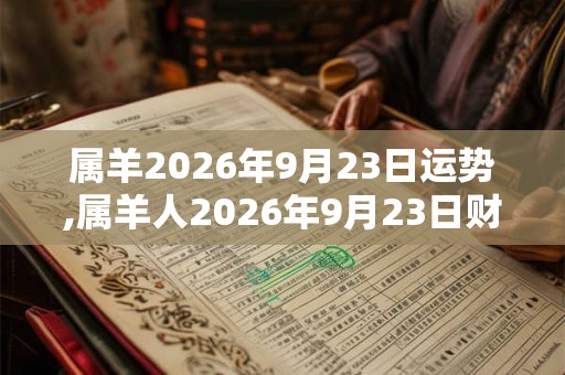 属羊2026年9月23日运势,属羊人2026年9月23日财运,生肖羊2026年9月23日运势