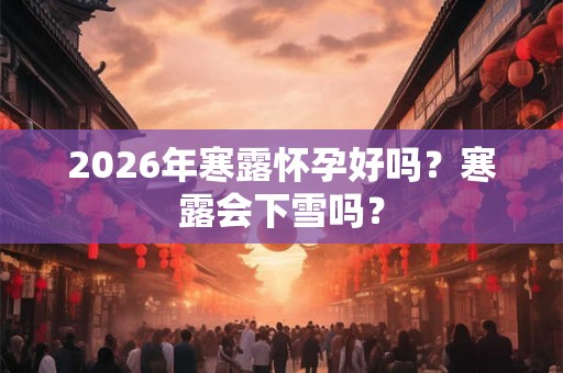 2026年寒露怀孕好吗？寒露会下雪吗？