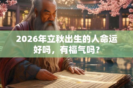 2026年立秋出生的人命运好吗，有福气吗？