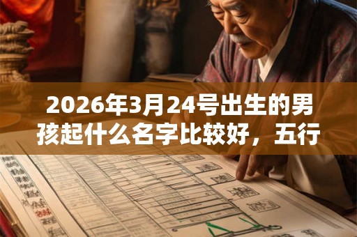 2026年3月24号出生的男孩起什么名字比较好，五行属什么