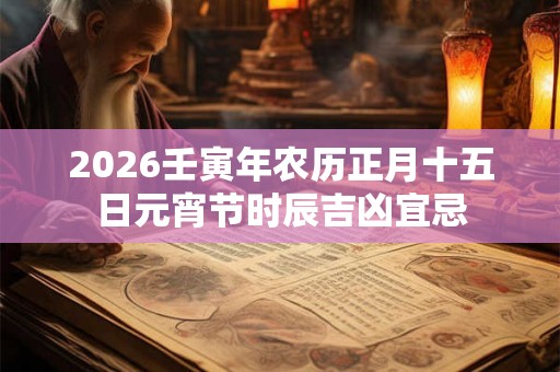 2026壬寅年农历正月十五日元宵节时辰吉凶宜忌