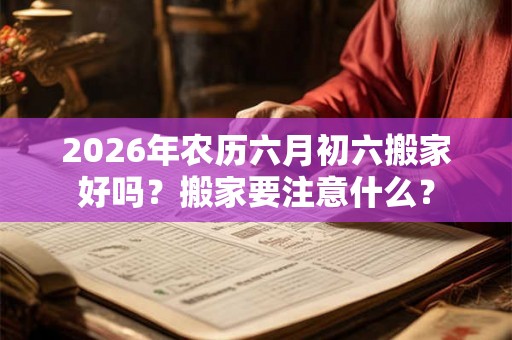 2026年农历六月初六搬家好吗？搬家要注意什么？