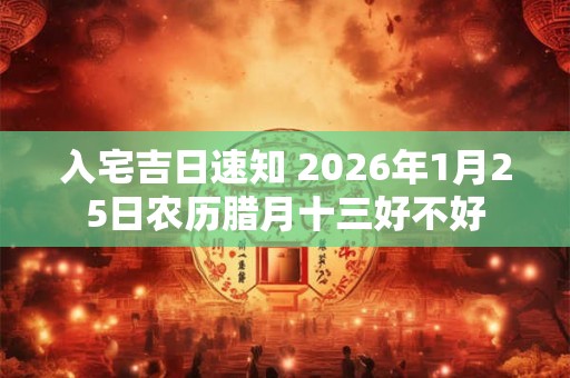 入宅吉日速知 2026年1月25日农历腊月十三好不好
