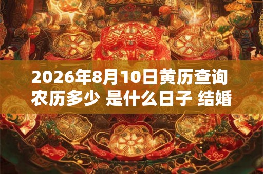 2026年8月10日黄历查询 农历多少 是什么日子 结婚吉时