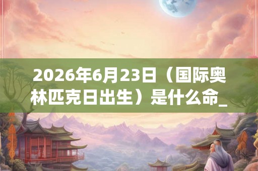 2026年6月23日（国际奥林匹克日出生）是什么命_命运如何