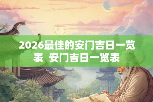 2026最佳的安门吉日一览表 安门吉日一览表 2026最佳的安门吉日一览表 安门吉日一览表