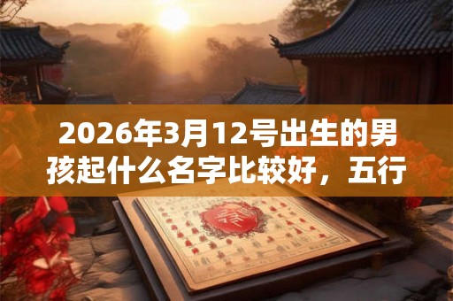 2026年3月12号出生的男孩起什么名字比较好，五行属什么