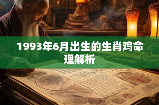 1993年6月出生的生肖鸡命理解析