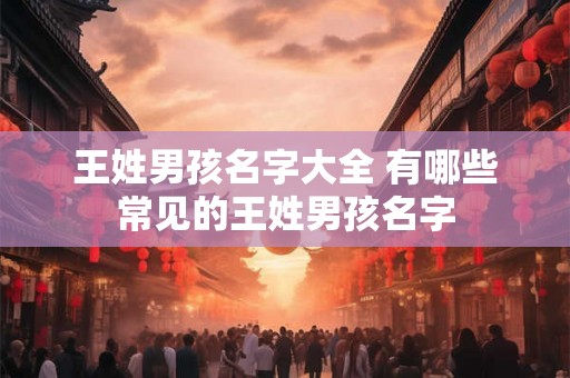王姓男孩名字大全 有哪些常见的王姓男孩名字
