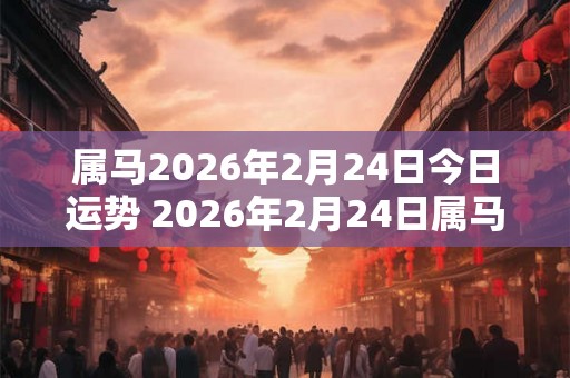 属马2026年2月24日今日运势 2026年2月24日属马人运势好吗
