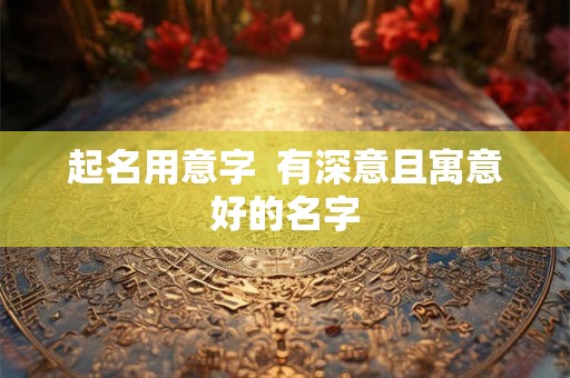 起名用意字  有深意且寓意好的名字