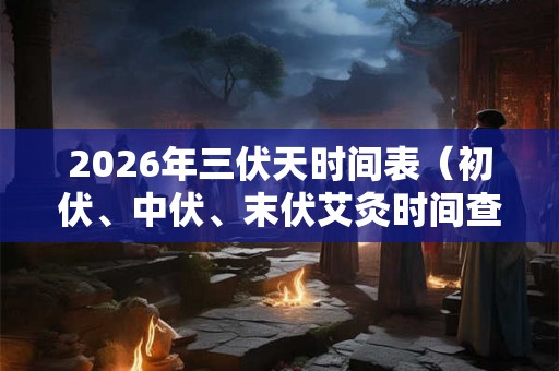 2026年三伏天时间表(初伏、中伏、末伏艾灸时间查询) 2026年三伏天时间表(初伏、中伏、末伏艾灸时间查询)