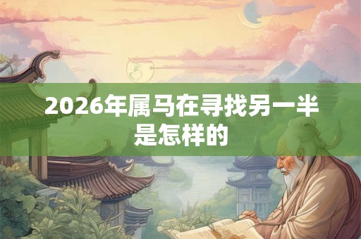 2026年属马在寻找另一半是怎样的