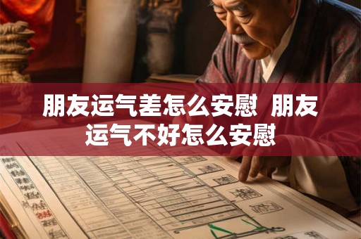 朋友运气差怎么安慰  朋友运气不好怎么安慰