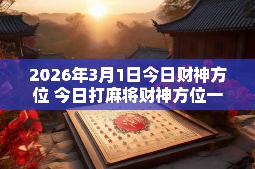 2026年3月1日今日财神方位 今日打麻将财神方位一览表