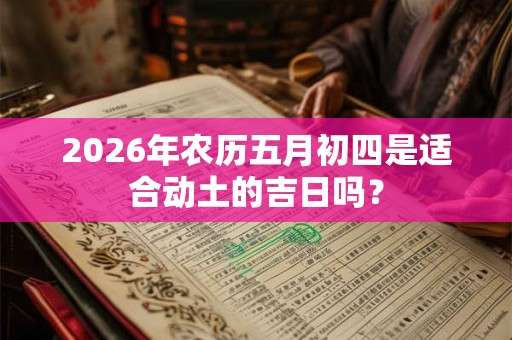 2026年农历五月初四是适合动土的吉日吗？