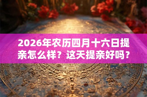 2026年农历四月十六日提亲怎么样？这天提亲好吗？