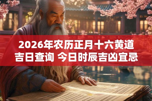 2026年农历正月十六黄道吉日查询 今日时辰吉凶宜忌