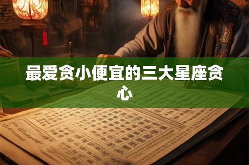 最爱贪小便宜的三大星座贪心