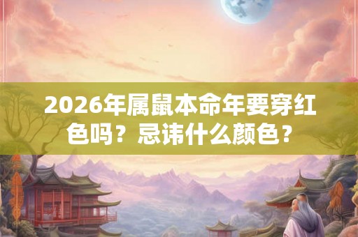 2026年属鼠本命年要穿红色吗?忌讳什么颜色? 2026年属鼠本命年要穿红色吗?忌讳什么颜色?
