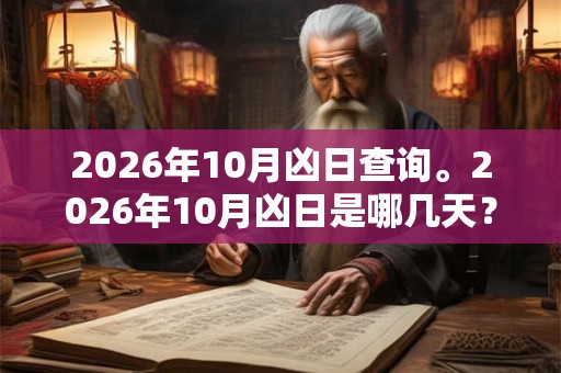 2026年10月凶日查询。2026年10月凶日是哪几天？
