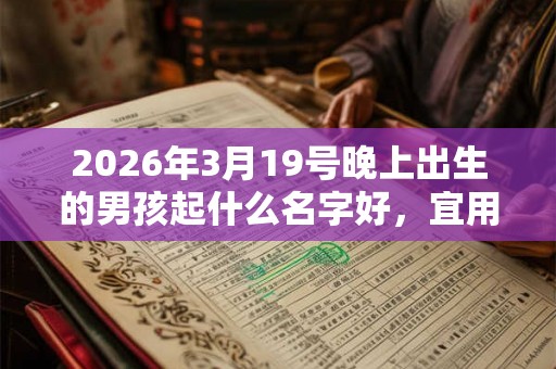 2026年3月19号晚上出生的男孩起什么名字好,宜用哪些名字呢? 2026年3月19号晚上出生的男孩起什么名字好,宜用哪些名字呢?