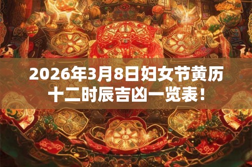 2026年3月8日妇女节黄历十二时辰吉凶一览表！