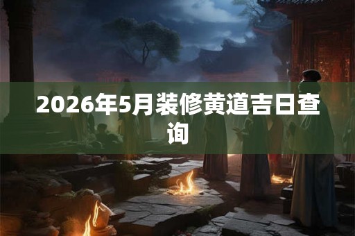 2026年5月装修黄道吉日查询