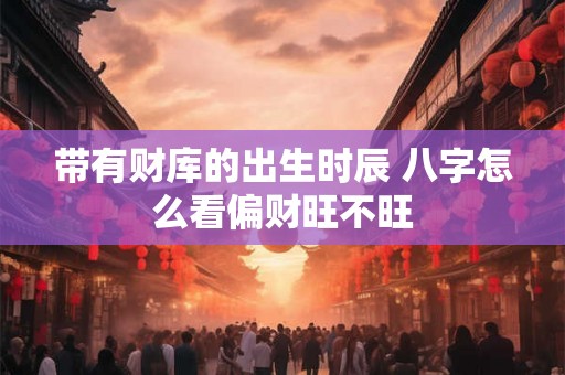 带有财库的出生时辰 八字怎么看偏财旺不旺