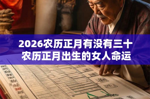 2026农历正月有没有三十 农历正月出生的女人命运