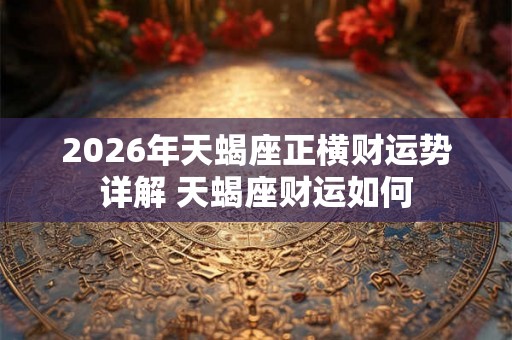 2026年天蝎座正横财运势详解 天蝎座财运如何