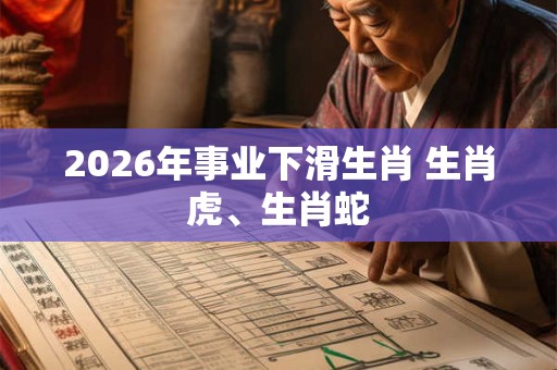 2026年事业下滑生肖 生肖虎、生肖蛇